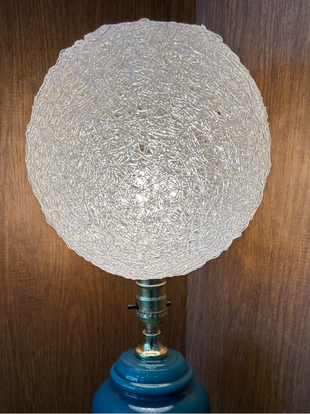 Vintage light fixture socket spaghetti shade lucite clear mcm